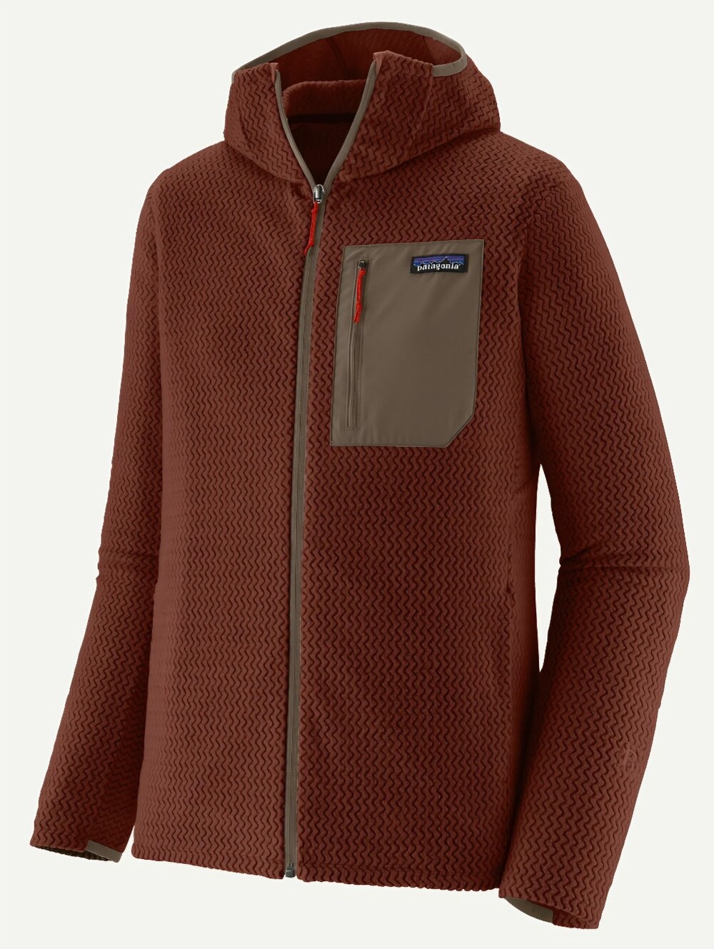 Patagonia R1 Full-Zip Air Fleece Tech Hoodie - Dried Red Clay - Size Large